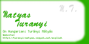 matyas turanyi business card