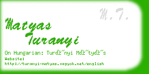 matyas turanyi business card